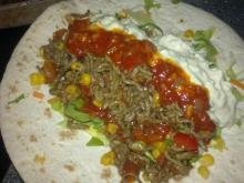 Tortillas m/ krydret oksekød, salsa & guacomole